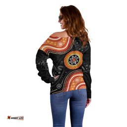 Australia Aboriginal Art Off Shoulder Sweater Indigenous Proud LT14