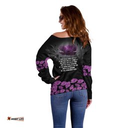 ANZAC Day Remembrance Off Shoulder Sweater Purple Poppy We Will Remember Them LT9