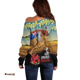 26 January One Proud Aussie Off Shoulder Sweater Kangaroo and Koala Happy Australia Day LT9