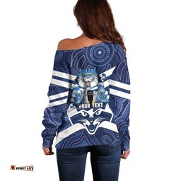 AFL Cats Football Personalised Off Shoulder Sweater Final Geelong Premiers Trophy Aboriginal LT14