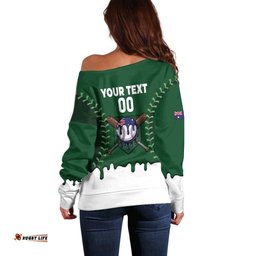Australia 2026 Baseball Custom Off Shoulder Sweater Go Aussie Drip Style LT14