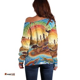 Aboriginal Dreamtime Animals Stories Off Shoulder Sweater LT9