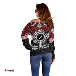 Aotearoa Proud To Be Maori Off Shoulder Sweater New Zealand Fight Together LT9