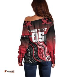 Custom Essendon Go Bombers Off Shoulder Sweater Don The Sash DT05