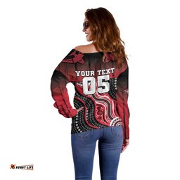 Custom Essendon Go Bombers Off Shoulder Sweater Don The Sash DT05