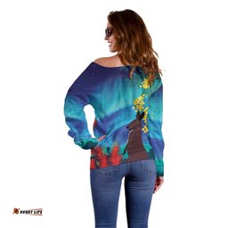 Australia Northern Lights Scenery Off Shoulder Sweater LT7