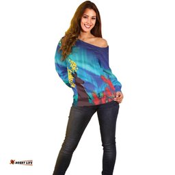Australia Northern Lights Scenery Off Shoulder Sweater LT7