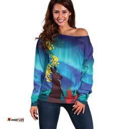 Australia Northern Lights Scenery Off Shoulder Sweater LT7