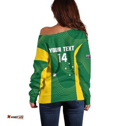Custom Bowls Australia Off Shoulder Sweater National Color Curve Sporty LT14