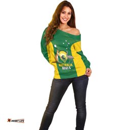 Custom Bowls Australia Off Shoulder Sweater National Color Curve Sporty LT14