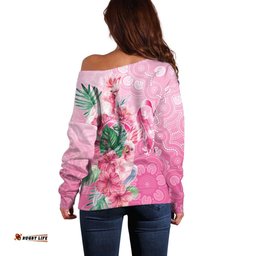 Australia Cockatoos Breast Cancer Off Shoulder Sweater Faith Hope Love LT05