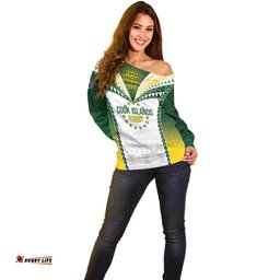Cook Islands Rugby Custom Off Shoulder Sweater Kuki's Aitu Champions LT7