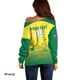 Custom Australia Cricket Off Shoulder Sweater Go Champions Aussies LT05