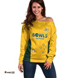 Australian Lawn Bowls Custom Off Shoulder Sweater Aussie Minimalist Style LT9