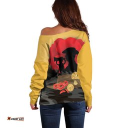 Australia Two-up Pennies ANZAC Day Off Shoulder Sweater Slouch Hat Last Post With Poppy LT14