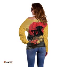 Australia Two-up Pennies ANZAC Day Off Shoulder Sweater Slouch Hat Last Post With Poppy LT14