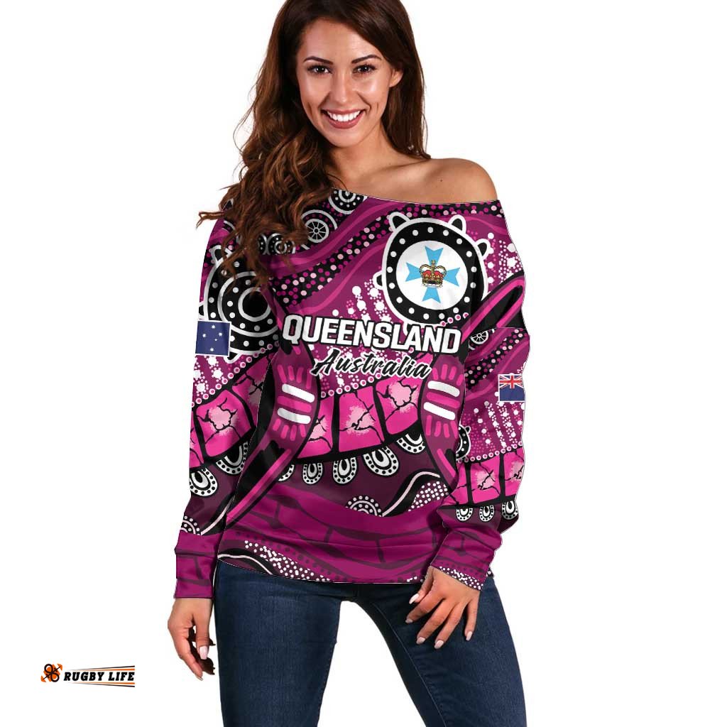 Australia Queensland Audax at Fidelis Off Shoulder Sweater LT9