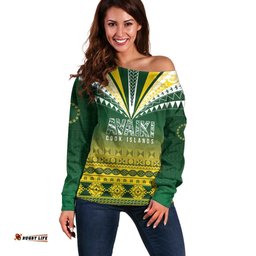 Cook Islands Rugby Custom Off Shoulder Sweater Kuki Avaiki LT7