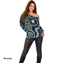 Carlton NAIDOC Week 2026 Personalised Off Shoulder Sweater 50 Years of Deadly Aboriginal Art LT14