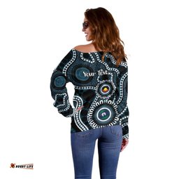 Carlton NAIDOC Week 2026 Personalised Off Shoulder Sweater 50 Years of Deadly Aboriginal Art LT14