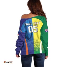 Custom Australia And India Cricket Off Shoulder Sweater Ashoka Chakra With Aboriginal LT05