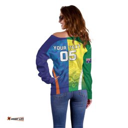 Custom Australia And India Cricket Off Shoulder Sweater Ashoka Chakra With Aboriginal LT05