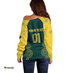 Custom Australia Cricket Off Shoulder Sweater Aussies Champions LT01
