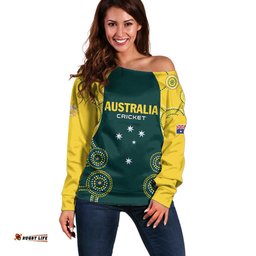 Custom Australia Cricket Off Shoulder Sweater Aussies Champions LT01