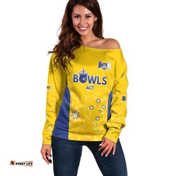 Australian ACT Lawn Bowls Custom Off Shoulder Sweater Aussie Minimalist Style LT9