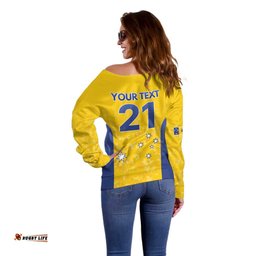 Australian ACT Lawn Bowls Custom Off Shoulder Sweater Aussie Minimalist Style LT9