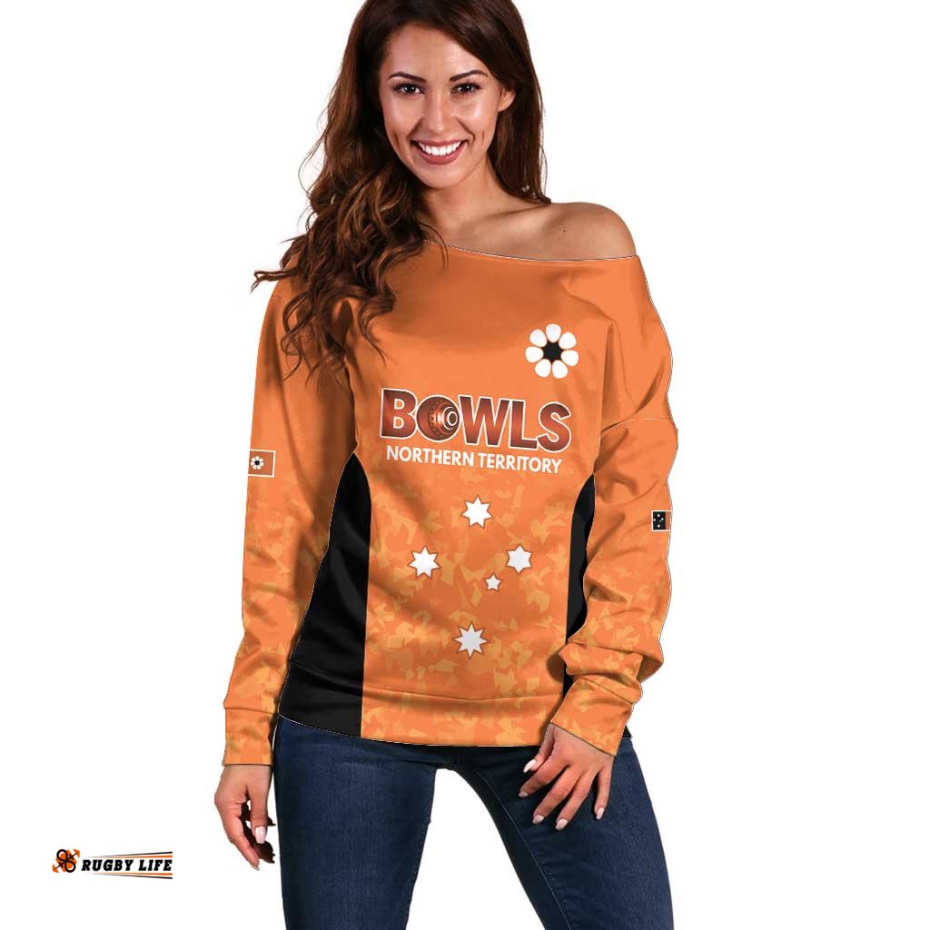 Australian Northern Territory Lawn Bowls Custom Off Shoulder Sweater Aussie Minimalist Style LT9