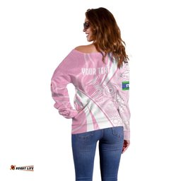Australia Bowls Personalised Indigenous Pink Round Off Shoulder Sweater LT7