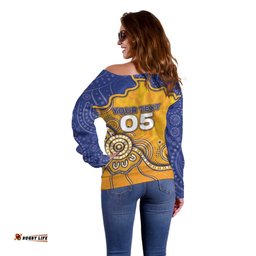 Custom Eagles Football Off Shoulder Sweater Aboriginal Dot Art Pattern DT05