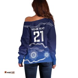 Custom Geelong Pride Off Shoulder Sweater On the Road to Glory Indigenous Aboriginal LT9