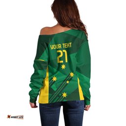 Australia Kangaroo Custom Off Shoulder Sweater Aussie National Color Sporty Pattern LT9