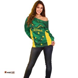 Australia Kangaroo Custom Off Shoulder Sweater Aussie National Color Sporty Pattern LT9