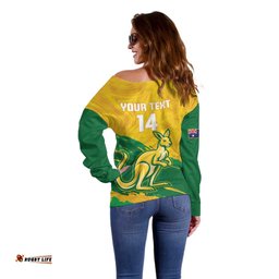 Custom Australia Soccer Off Shoulder Sweater 2025 Go Matildas Marble Grunge Style LT14