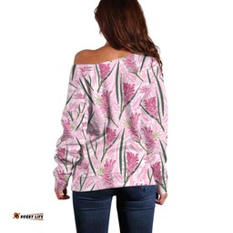 Australia Kangaroo Paws Off Shoulder Sweater Aussie Native Flowers Indigenous Art LT14