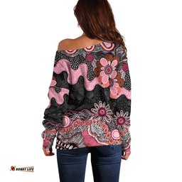 Australia NAIDOC Week 2026 Off Shoulder Sweater Aboriginal Contemporary Art LT7