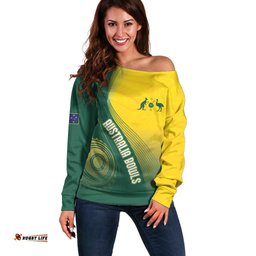 Australia Bowls Personalised Off Shoulder Sweater Basic Marble Glaze - National Color LT7
