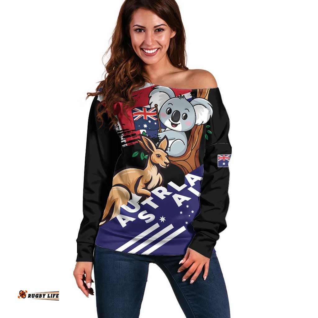 Personalised Australia Kangaroo Koala Together Off Shoulder Sweater Special Edition LT01