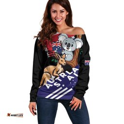 Personalised Australia Kangaroo Koala Together Off Shoulder Sweater Special Edition LT01