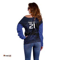 Custom Oceania Football NZ Auckland Off Shoulder Sweater Minimal City Map Style LT9