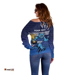 Personalised Geelong Pride Off Shoulder Sweater Claws Out for Glory LT9