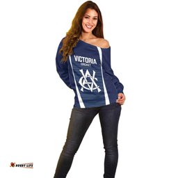 Custom Victoria Cricket Off Shoulder Sweater Go Champions - Sporty Style LT14