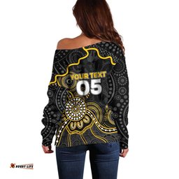 Custom Richmond Football Off Shoulder Sweater Aboriginal Dot Art Pattern DT05
