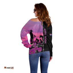 Personalised ANZAC War Animals Off Shoulder Sweater Lest We Forget Memorial LT15