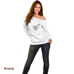 Custom New Zealand Football Off Shoulder Sweater The Whites-Sporty T90 Style LT03