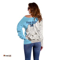 Custom New South Wales Cricket Off Shoulder Sweater Go NSW - Aboriginal Art LT14