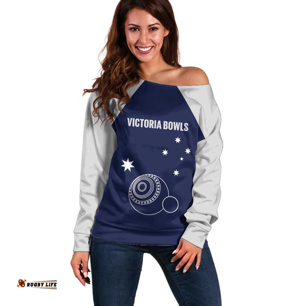 Custom Victoria Bowls Australia Off Shoulder Sweater Go Champions Garden State LT14